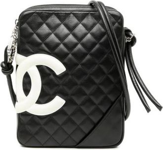 Chanel Pre-owned Cross Body Bags, female, Black, Size: ONE SIZE Pre-owned Leather Crossbody Bag