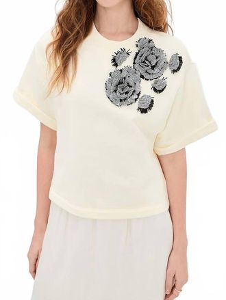 Ulla Johnson Cove Emboirdered Top In Creme