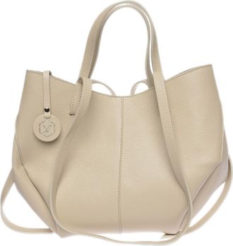 Luisa Vannini Beige Rundleer Tas