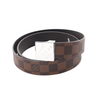 Louis Vuitton Pre-owned Sangle Carre Damier Ebene Belt - female - Louis Vuitton Vintage - Vintage Belts - Brown - ONE SIZE - Pre-owned