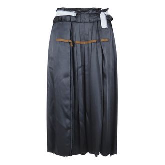 Maison Margiela Midi Skirts, female, Black, Size: 2XS Pleated Midi Skirt