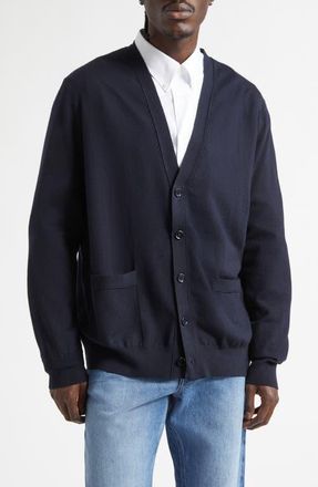 Givenchy Cotton V-Neck Cardigan in Dark Navy at Nordstrom, Size Xx-Large