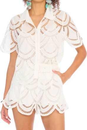 Allison New York Ainsley Back Zip Shorts In White