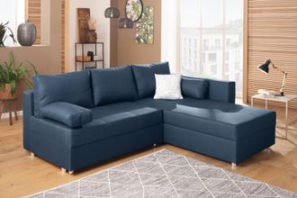 HOME AFFAIRE Ecksofa »Italia L-Form« mit Bettfunktion und Bettkasten, Federkern-Polsterung