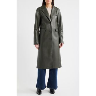 Bernardo Longline Faux Leather Coat in Grey /Heather Grey at Nordstrom Rack, Size Small