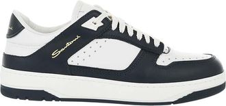 Santoni Blue Color Block Sneakers