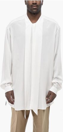 Dolce & Gabbana Silk Chiffon Tie-Neck Shirt size 40