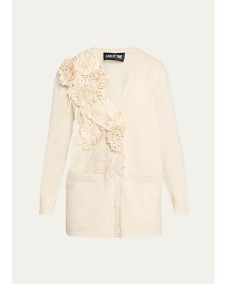 Libertine - Libertine Fabric Flowers Oversized Cardigan