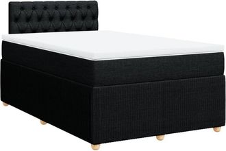 vidaXL Cama Box Spring Con Colch&oacute;n Tela Negro 120x200 Cm Vidaxl