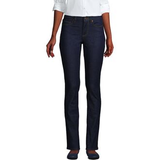Lands End Recover Mid Rise Straight Leg Blue Jeans in River Rinse at Nordstrom, Size 10X-Long