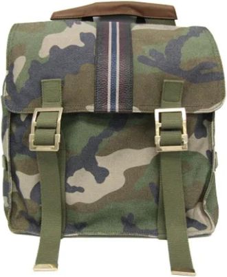 Valentino Pre-owned Canvas backpacks - Dames - Vintage Rugzakken - Groen - ONE Size - Vintage