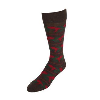 Trafalgar Store Win Place or Show Mid-Calf Cotton Blend Novelty Dress Sock in Brown at Nordstrom