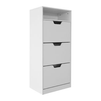 Relaxdays Relaxdays Scarpiera Con Ripiano, Hxlxp: 140x60x24 Cm, Per 14 Paia, 3 Ribalte, Ingresso, Stretta