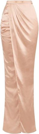 Elisabetta Franchi Rokken, Dames, Beige, XS, Satijn, Rok in satijnen stof met juweel detail