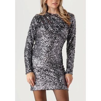 Y.A.S Y.a.s, Kleedjes, Dames, Grijs, XL, Polyester, Glanzende Zilveren Party Jurk