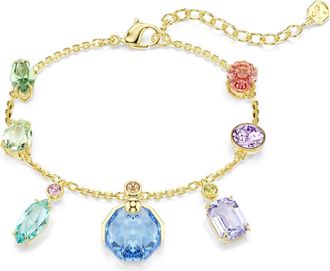 Swarovski Gema Crystal Charm Line Bracelet in Gold/Multi at Nordstrom