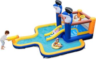 Costway Costway - Castillo Hinchable Grande, 7 En 1 Castillo Hinchable Acuatico, Seco Y Agua, Castillo Hinchable Para Ni&ntilde;os 3-10 A&ntilde;os, Insuflavel Crian&ccedil;a Inte