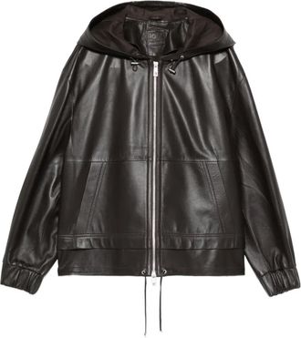 DESA 1972 hooded leather jacket - Brown