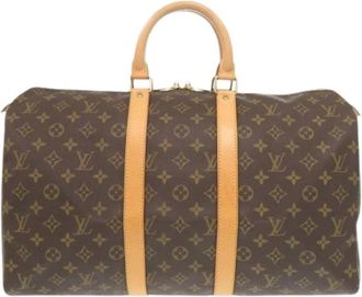 Louis Vuitton Pre-owned Boston Bag - Heren - Vintage Weekendtas - Bruin - ONE Size - Leer - Vintage