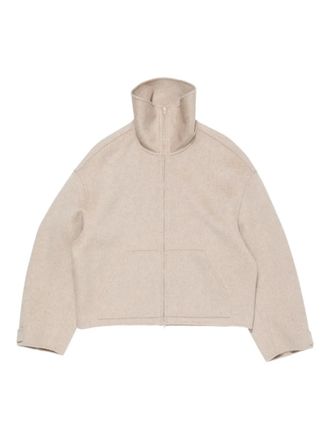 Acne Studios high-neck cropped jacket - women - Fabric - 40 - Neutrals