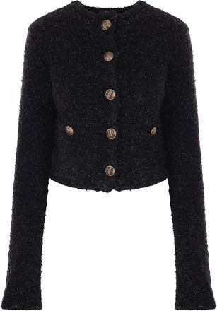 Balenciaga Crop Boucl&eacute; Cardigan