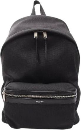 Saint Laurent Pre-owned Backpacks, female, Black, Size: ONE SIZE Pre-owned Paris City Nylon Leather Backpack