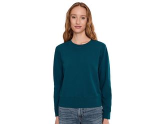 Mod-o-doc Long Sleeve Open Crew Neck Sweatshirt Womens Sweatshirt Fanta-sea : LG (US 12-14), Cotton