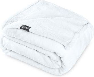 Bare Home Microplush Fleece Throw Blanket in White at Nordstrom, Size Standard