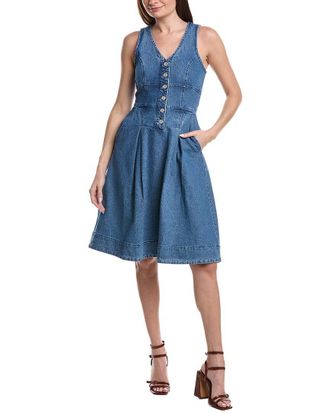 Avec Les Filles Button Front Fit & Flare Dress