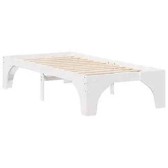 Berkfield Home Floor Bed Frame with Storage White 80 x 200 cm Solid pine wood