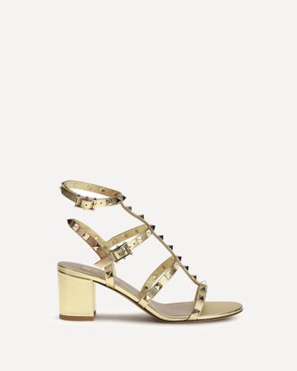 Valentino Garavani Sandali Rockstud in pelle laminata Woman 36.5