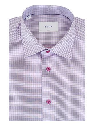Eton twill check shirt - Purple