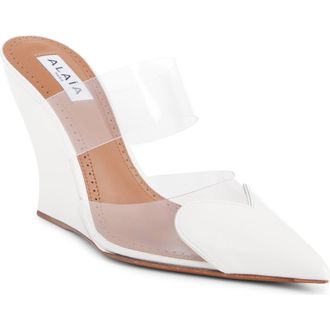 Alaia Heart Pointed Toe Wedge Mule in Blanc Optique at Nordstrom, Size 10Us