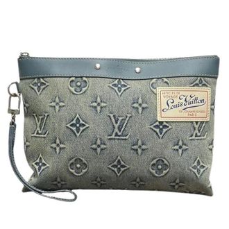 Louis Vuitton Pre-owned Clutches, male, Blue, Size: ONE SIZE Pre-owned Pochette To Go Monogram Denim Clutch Bag