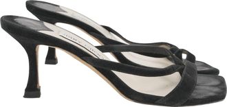 Jimmy Choo London Maelie Thong Sandals in Black Suede