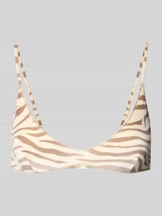 MC2 Saint Barth Bikini-Oberteil mit Allover-Animal-Print Modell Paloma in Beige, Gr&ouml;&szlig;e S