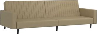 vidaXL Sof&aacute; cama de 2 plazas cuero sint&eacute;tico color capuchino Vidaxl