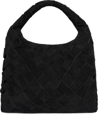 Mani&egrave;re De Voir Aubin Suede Woven Hobo Bag in Black at Nordstrom