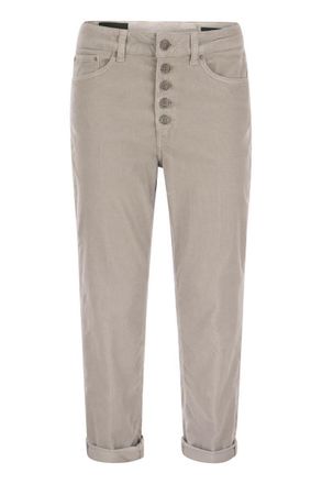 Dondup Koons - Multi-Striped Velvet Trousers With Jewelled Buttons