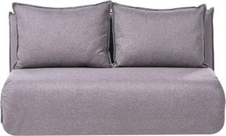 Beliani Sof&aacute; Cama De 2 Plazas Tapizado De Lino Sint&eacute;tico Sin Reposabrazos Con Cojines Adicionales Sof&aacute; Infantil Gris Oscuro Roros