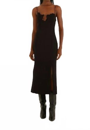 Farm Rio Sleeveless Midi Dress In Black