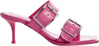 Alexander McQueen Roze Leren Punk Muiltjes - Dames - Muiltjes - Roze - 41 EU - Leer - Schoenen