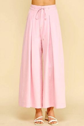 Pinch Design Womens Pleated Detail Wide Leg Pants In Pink