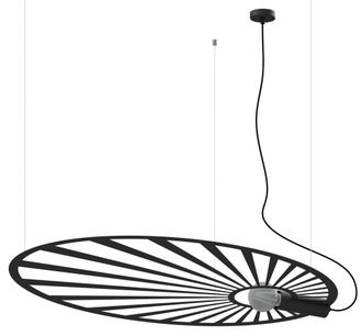 Thoro L&aacute;mpara de techo negro acero alt. 150 cm