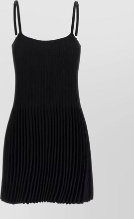 Magda Butrym ribbed texture pleated skirt dress