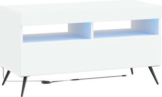 vidaXL Mueble De Tv Led Blanco Madera De Ingenier&iacute;a Vidaxl
