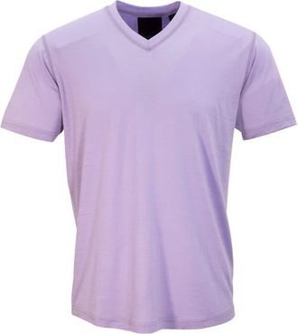 Lords of Harlech Victor Extra Fine Merino Wool V-neck Shirt in Lavender at Nordstrom, Size Xx-Large