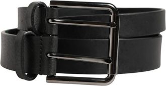Dolce & Gabbana Dual Strap Belt - Heren - Riemen - Zwart - ONE Size - Leer - Accessoires