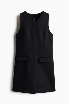 H&M &Auml;rmelloses Kleid mit Zierpatten - Schwarz