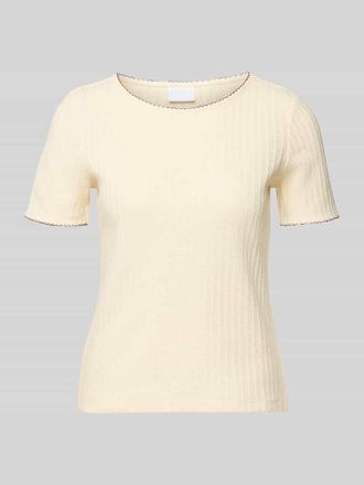 Jake*s Strickshirt mit Rundhalsausschnitt in Beige, Gr&ouml;&szlig;e XXL